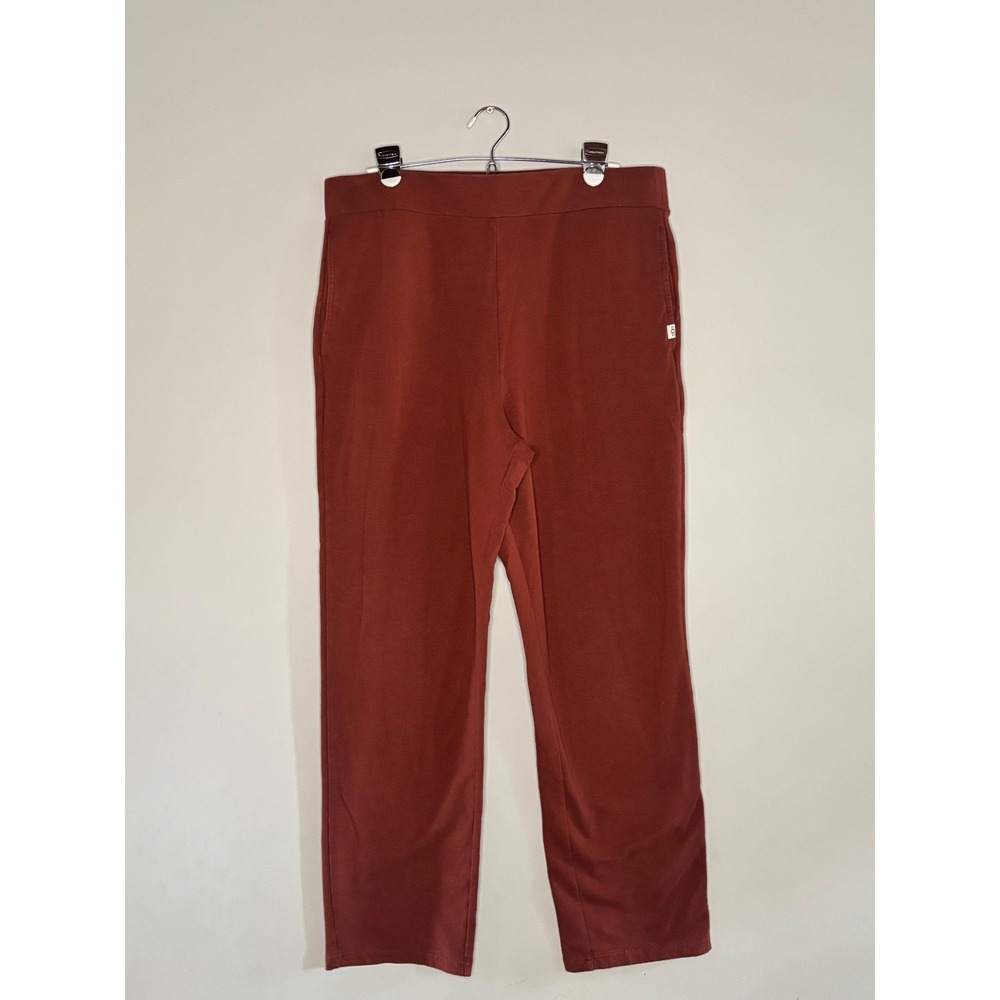 UGG Womens Knit Lounge Pants Burnt Orange‎ Rust Straight Leg High Waist L
